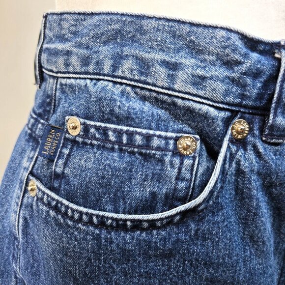 VTG Ralph Lauren Denim Maxi Skirt Raw Pockets Women 8 Boho Festival Western 90s - Picture 10 of 12